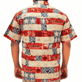 thumbnail image 2 of Patriotic Hawaiian Shirt American Flag Inspired Stars and Stripes Freedom USA, 2 of 2