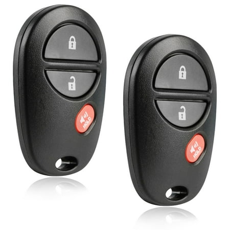 Keylessoption Replacement Remote Key Fob for Toyota Tundra, Tacoma, Sienna, Highlander, Sequoia, Pack of 2