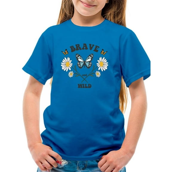 Wild Butterflies And Daisies T-Shirt Juniors -Image by Shutterstock, x-Small