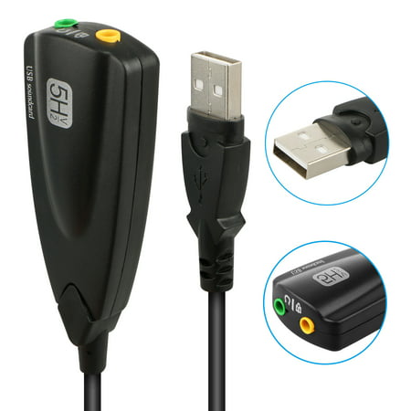 EEEKit USB Headset Audio Adapter, Black USB to 3.5mm AUX Microphone Jack Headphone External Audio Sound Card Adapter for Mac Windows 7/8/10/XP Desktop PC