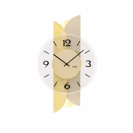 Modern wall clock with quartz movement from AMS AM W9643