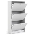 thumbnail image 4 of Pemberly Row Modern 3 Drawer Shoe Cabinet, 18-Pair Shoe Rack in White, 4 of 9