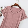 thumbnail image 6 of Voncos Nightgowns for Women Cozy Soft Mid Nightdress Short Sleeve Sleepwear Loungewear - Pink, 6 of 7