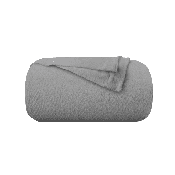 WestBrooke Twin Size Cotton Blanket, Grey | All-Season Thermal Blanket | Lightweight, Soft, Breathable, Machine Washable