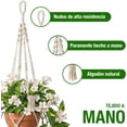 thumbnail image 2 of Set de 3 Piezas Maceteros Colgantes de Macramé Tejidos a Mano con Ganchos, Soporte para Plantas Colgantes de Interior y Exterior, Decoración Bohemia para el Hogar y Jardín, Marfil, 2 of 4