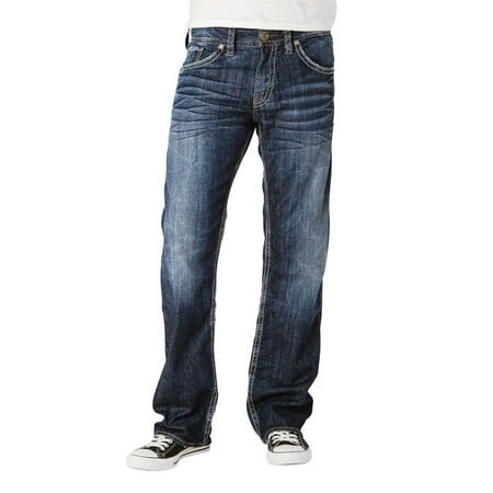 Silver Jeans - Silver Jeans Denim Mens Zac Relaxed Straight Faded Dark ...