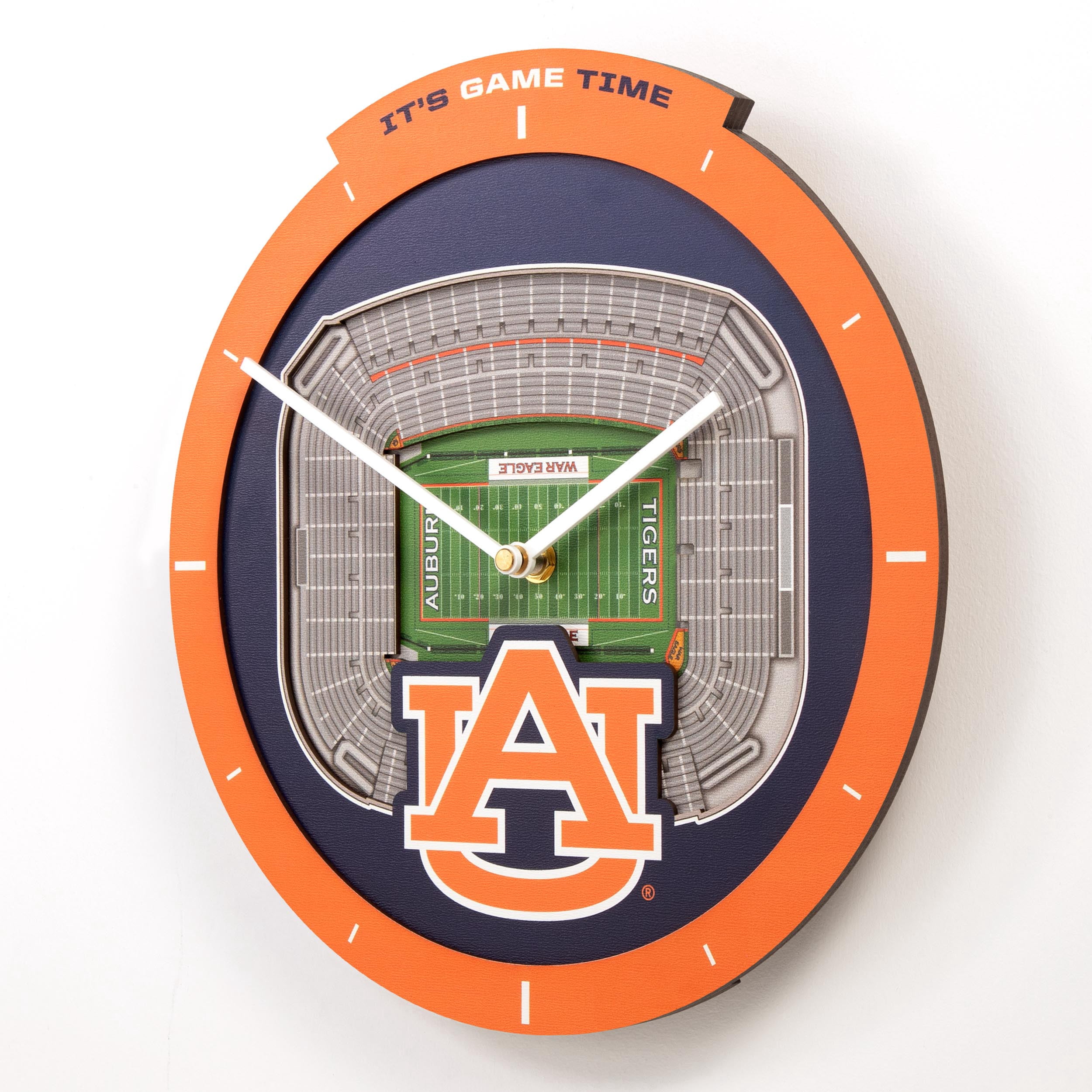 YouTheFan NCAA Auburn Tigers Stadiumview 3D Wall Clock