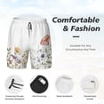 thumbnail image 3 of Naloa Watercolor Floral Print Men Swim Trunks with Compression Liner ,Board Shorts,Men's Swim Shorts with Drawstring and Elastic Waistband-Small, 3 of 6