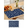 thumbnail image 6 of Placemats Set of 6, Cotton Linen Heat Table Mats Non-Slip Washable Christmas Winter White Snowflakes Navy Placemat for Holiday Banquet Dining Kitchen Table Decor, 6 of 6