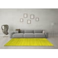 thumbnail image 3 of Ahgly Company Machine Washable Indoor Square Abstract Yellow Contemporary Area Rugs, 8' Square, 3 of 4