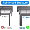 thumbnail image 6 of Woozuro 18 Inch High Noise-Free Steel Slats Bed Frame, King Size, 6 of 7