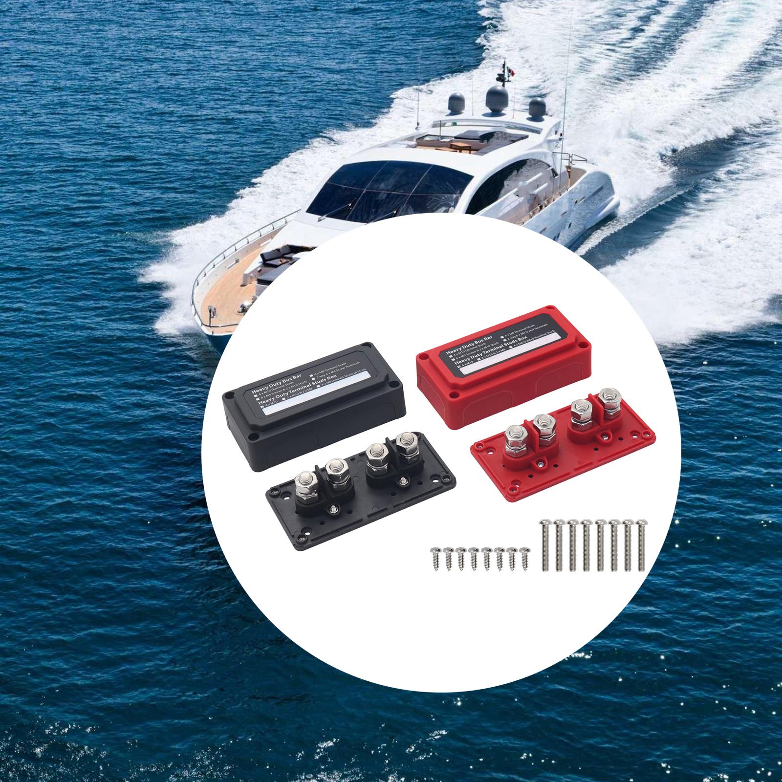 2x Power Distribution Block Junction Block Heavy Duty 300 Amp Rating Bus Bar Terminal Block for Truck Boat Car RV Marine Style E