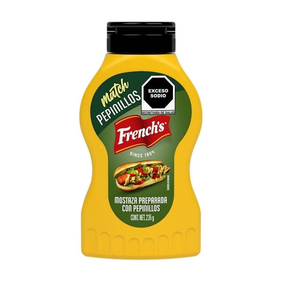 Mostaza French's Match con pepinillos 235 g