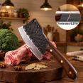 3-Piece Forged Butcher Set with Leather Roll Bag for Meat Preparation ...