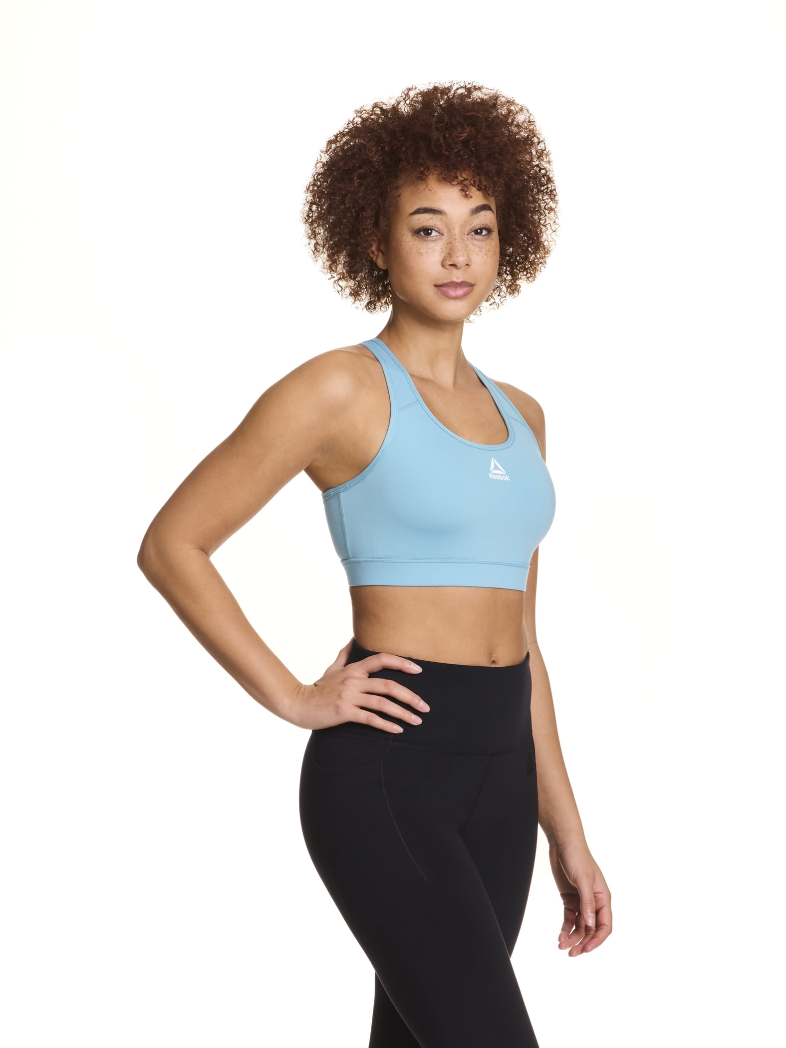 Reebok Women's and Women's Plus Medium Impact Stronger Sports Bra with Mesh Panel and Removable Cups, Sizes XS-4X