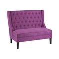 thumbnail image 2 of Linklea High-Back Tufted Settee Bench - Fuchsia, 2 of 10