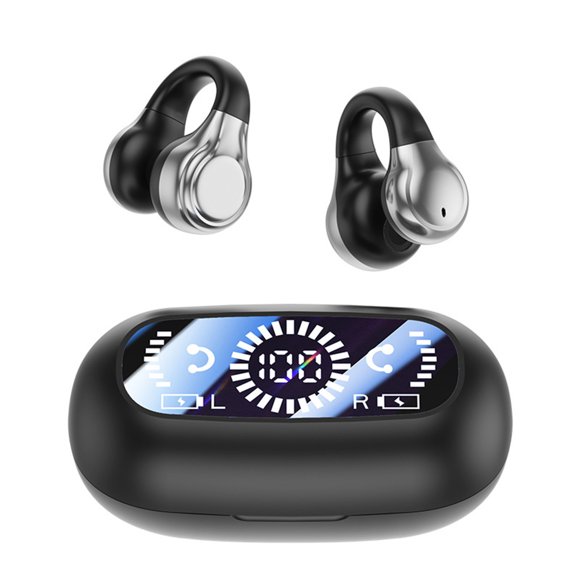 Meitianfacai Ear Clip Bone Condution Headphones, Ear Clips Ear Buds Open Ear Earbuds , Bone Conduction Earbuds with Earhooks for Sports Workout Running Cycling