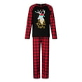 thumbnail image 2 of Elippeo Family Matching Christmas Pajamas, Letter  Deer Head Print Long-Sleeved Tops + Plaid Trousers Sleepwear Outfits, 2 of 10