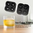 thumbnail image 2 of Bandeja de cubitos de hielo Zhivalor de silicona bola redonda 4 cavidades para whisky cócteles bebidas Negro, 2 of 8
