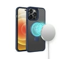 thumbnail image 5 of For iPhone 13 Pro Max Skin Touch Feel HQ [Magnetic Circle] Kickstand Hybrid - Blue, 5 of 5