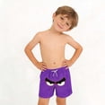thumbnail image 5 of Boys' Cute Face Print Swim Trunks, Quick-Dry Elastic Waist Board Shorts with Pockets for Kids, 3-12 Years Purple c 8-9 Years, 5 of 8