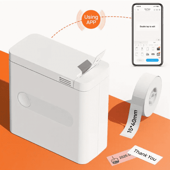 NELKO D12 Mini Thermal Label Printer | Wireless Portable Sticker Maker with Graffiti Design & Templates