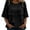 *Black, variant on ClodeEU Women's Chiffon Tiered Ruffle Flared 3/4 Sleeve Blouse ,Casual Loose Fit Bohemian Top Black,Women's Plus L