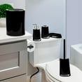 thumbnail image 5 of Fiocias Modern Bathroom Accessories Set Household Waste Bin Liquid Sanitizer Bottle Toilet Brush with Holder Soap Dish 5Pcs for Hotels Apartments Black, 5 of 8