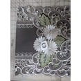 thumbnail image 5 of Doily Boutique Table Runner Embroidered with a White Daisy on Brown Burlap Linen Fabric, Size 34 x 15 inches, 5 of 6