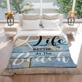 thumbnail image 5 of Blue Coastal Nautical Throw Blankets, Life Is Better at The Beach Soft Fleece Blanket Decorative for Home Sofa Couch Chair Living Bedroom, 30x40 Inches, Farmhouse, 5 of 8