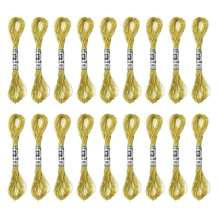 Uxcell 18 Skeins Embroidery Floss, Metallic Embroidery Thread Gold Tone