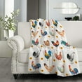 thumbnail image 4 of Sunflower Chicken Blanket Soft Flannel Lightweight Fleece Soft Gifts Throws Fuzzy Warm Cozy Bedding Blankets for All Season in Home Bed Sofa XS 40"x30" (Toddler) Pet, 4 of 6