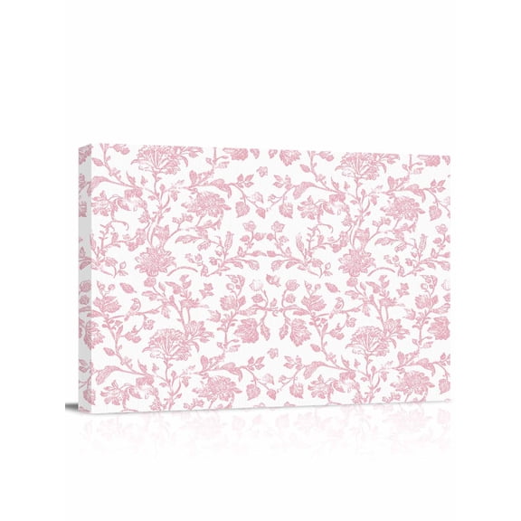 Pink Flower Wall Art for Living Room,Canvas Picture Wall Decor for Bathroom Bedroom,Vintage Farmhouse Boho Leaf Spring Solid Painting Artwork for Office Kitchen Hallway Dining Room Home Decor 24"x32"