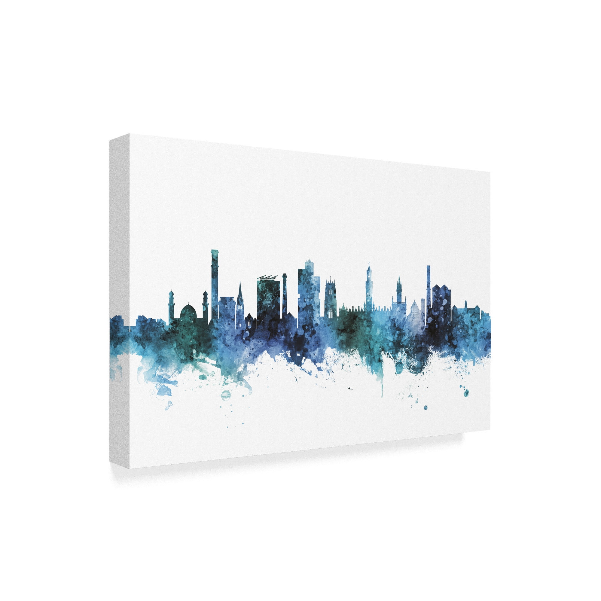 Trademark Fine Art 'Bradford England Skyline Blue' Canvas Art by Michael Tompsett