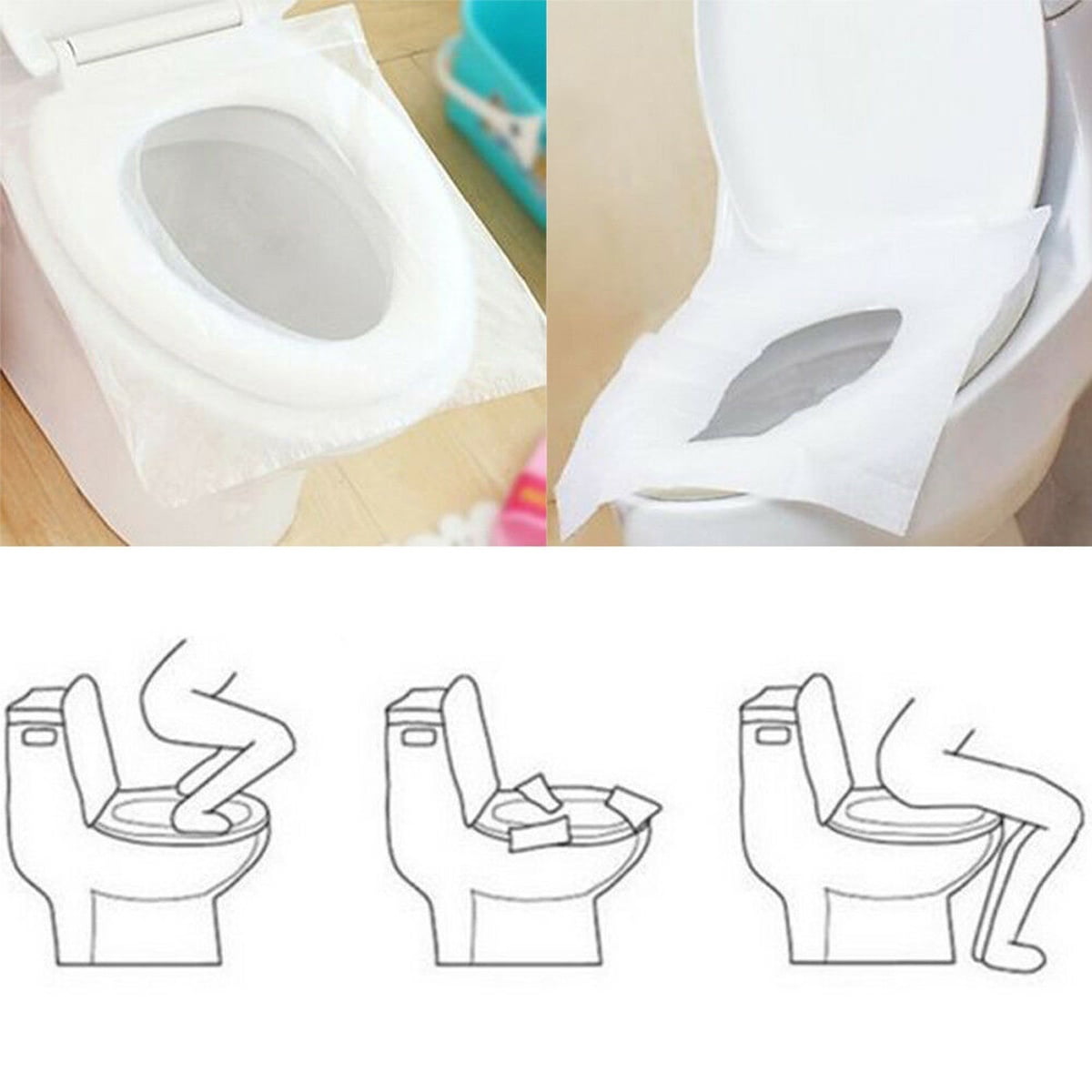 10 Pack 100pcs Disposable Paper Toilet Seat Cover For Camping Travel Sanitary Walmart