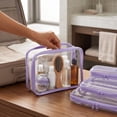 thumbnail image 6 of 4 PCS Clear Hard Shell Zipper Storage Bags, Waterproof Travel Toiletry Cosmetic Organizer, Transparent Hard Makeup Carry on Pouches in S/M/L/XL Multi Sizes for Vacation & Daily Storage, 6 of 6
