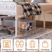 Yoneston Twin Bed Frame with Vintage Headboard and Footboard for Gilrs Boys Kids Teens, White