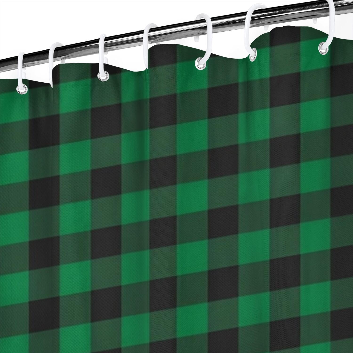 Green Black Checkerboard Checkered Pattern Shower Curtain 84"x72" ,Bathroom Decorative Shower Curtains Set with 12 Hooks,Modern Waterproof Washable Shower Curtain