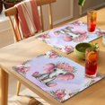thumbnail image 4 of Cute Elephant Placemats Set of 6 Spring Floral Botanical Animal Watercolor Place Mats Indoor Wipeable Table Mats Washable Cloth Dining Table Placemats for Kitchen Holiday Party Home Decor 13x19 Inch, 4 of 9