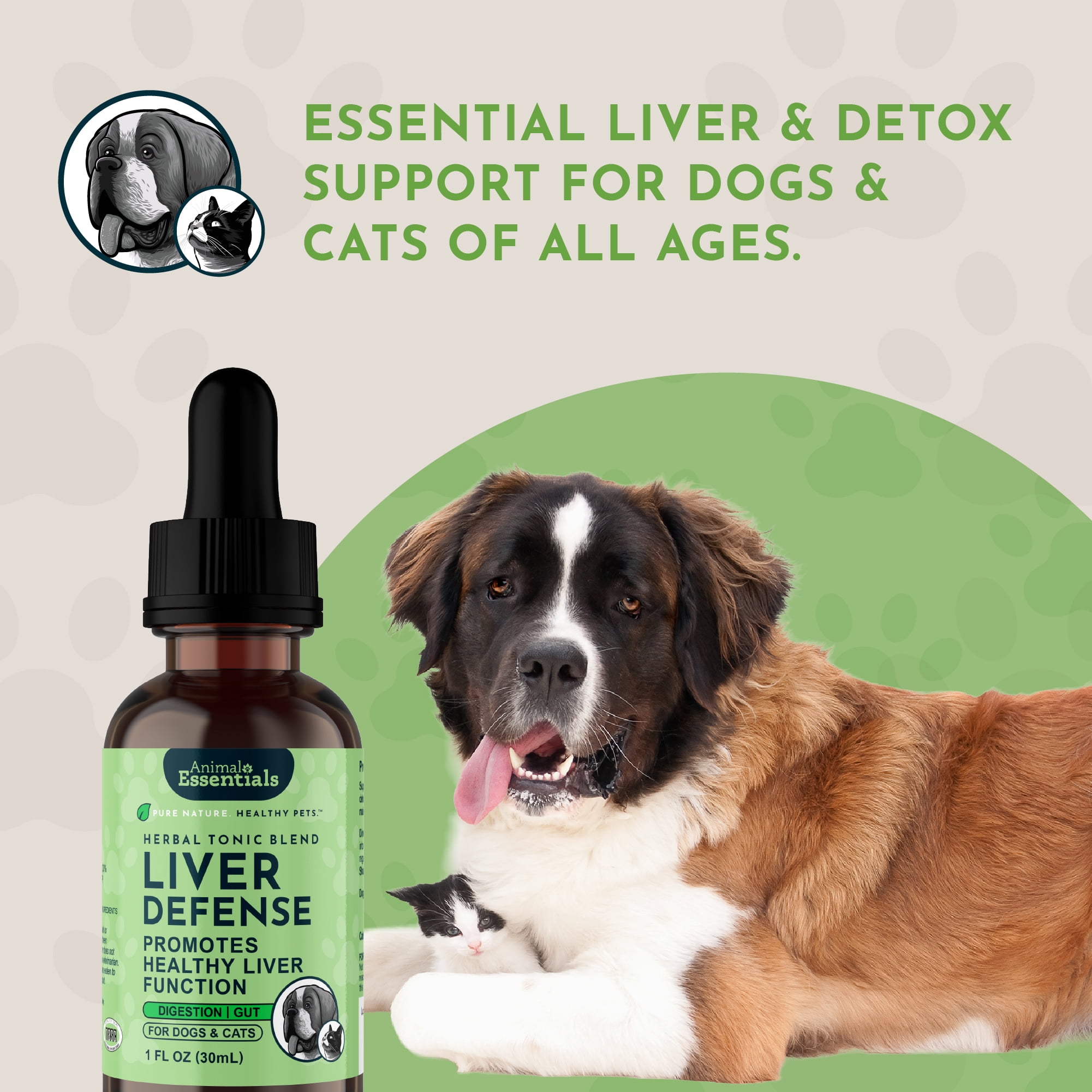 Animal Essentials Liver Defense Growth Dog & Cat Supplement, 2 Oz