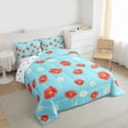 thumbnail image 3 of Homewish Lovely Daisy Flower Queen Comforter Set,Cartoon Floral Bedding Sets,Red Blue Bedding Comforter Set For Girl,Microfiber Bedroom Decor Reversible,3-Piece, 3 of 8