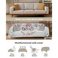 thumbnail image 3 of Coastal Christmas Sofa Couch Covers for 3 Cushion Couch, Washable L Shape Sectional Sofa Covers for Loverseat/Pets/Kids, Xmas Balls Nautical Starfish Vintage Slipcover Blanket Futon Cover 71''x134'', 3 of 8