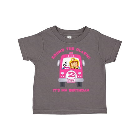 

Inktastic Fire Truck Girl 2nd Birthday Gift Toddler Toddler Girl T-Shirt