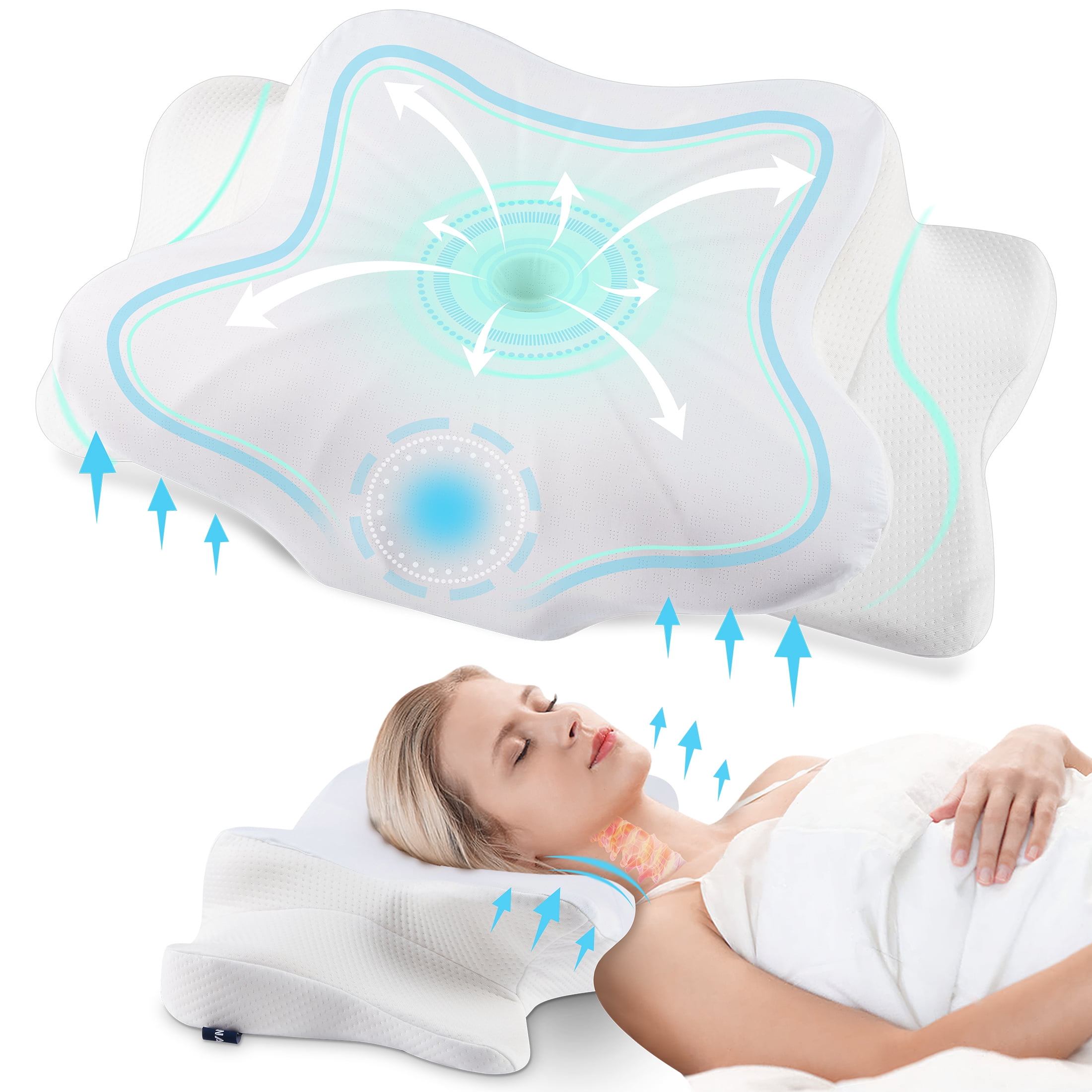 DONAMA Cervical Pillow for Neck Pain Relief,Contour Memory Foam Pillow