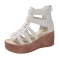 thumbnail image 2 of Hurxie Hurxie Women's Platform Wedges Heels Open Toe Summer Espadrilles Sandals with Adjustable Straps White 7.5, 2 of 7