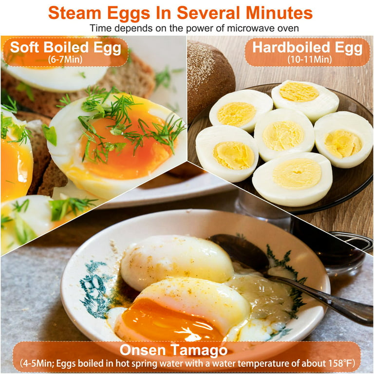 iMounTEK Egg Cooker for Microwave 4 Egg Cooker for Hard Boiled Soft Medium  Eggs Easy To Clean