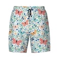 thumbnail image 4 of Lsque Mens Swim Trunks Butterflies Pattern - Bathing Suit Compression Liner - Beach Swim Shorts Swimwear - (S-3XL) - Stretch Quick Dry -Large, 4 of 9