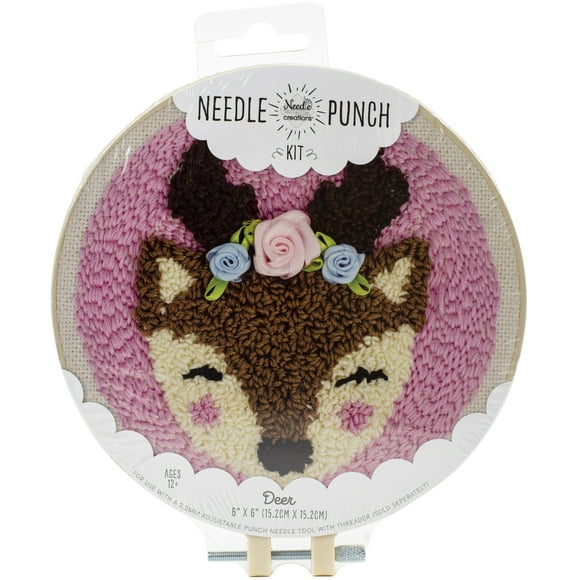 Fabric Editions Needle Creations Needle Punch Kit 6"-Deer