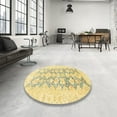 thumbnail image 4 of Ahgly Company Machine Washable Indoor Rectangle Abstract Mustard Yellow Area Rugs, 4' x 6', 4 of 7