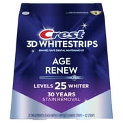 Crest 3DWhitestrips Age Renew At-home Teeth Whitening Kit, 21 Treatments, 25 Levels Whiter